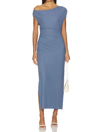 Minkpink Freya Asymmetrical Dress In Steel Blue