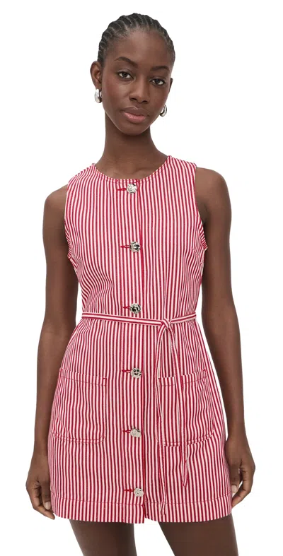 Minkpink Freya Stripe Shift Dress Red Stripe