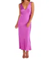 Minkpink Gaia V Neck Slip Midi Dress In Fuchsia In Pink