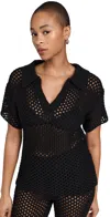 MINKPINK GAYLA CROCHET TOP BLACK