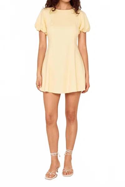 Minkpink Grazia Puff Sleeve Mini Dress In Butter In Multi