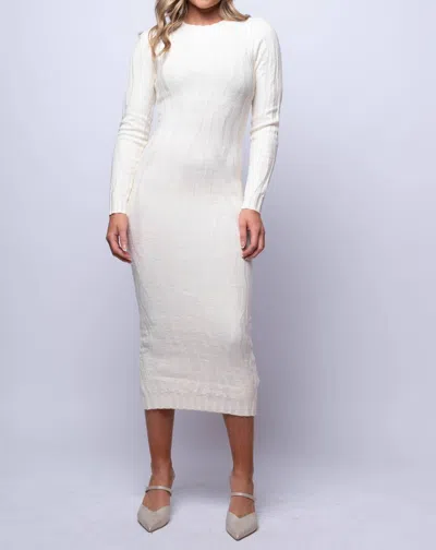 Minkpink Hazel Knit Midi Dress In Cream In White