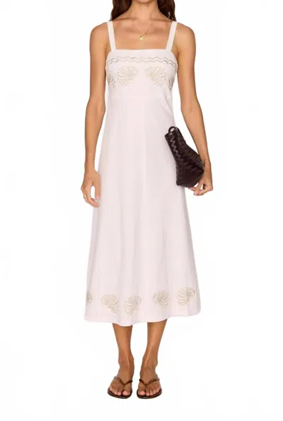 Minkpink Hera Embroidered Midi Dress In White