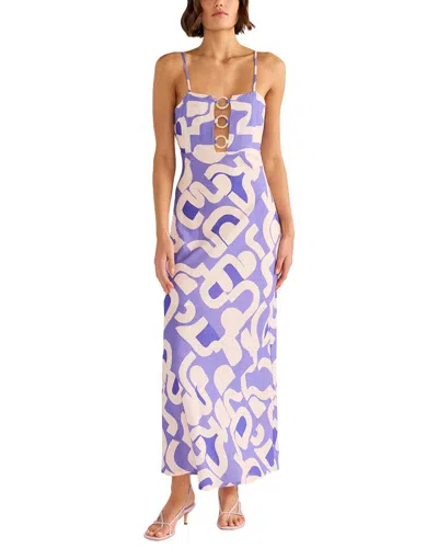 Minkpink Iris O-ring Linen-blend Midi Dress In Multi