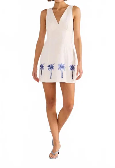 Minkpink Isadora Embroidered Dress In White/ Blue