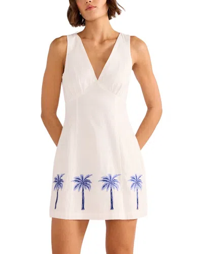 Minkpink Isadora Embroidered Linen-blend Mini Dress In White