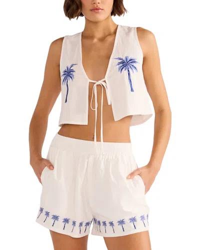 Minkpink Isadora Embroidered Linen-blend Top In White