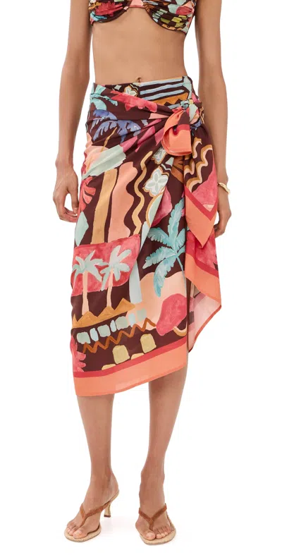 Minkpink Isola Sarong Cocoa Coast In Pattern