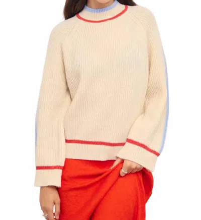 Minkpink Ivana Contrast Tipping Knit Top In Cream In Multi