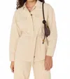 Minkpink Jane Belted Drill Jacket In Ecru In White