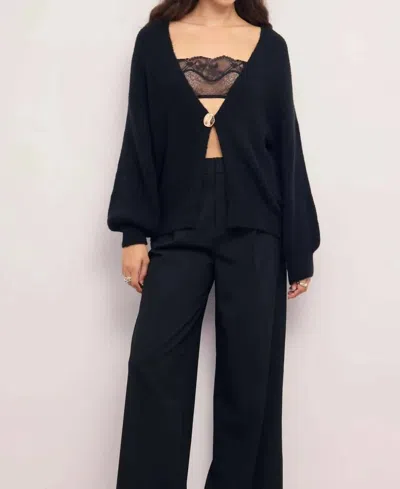 Minkpink Jette Jewel Button Cardigan In Black In Blue