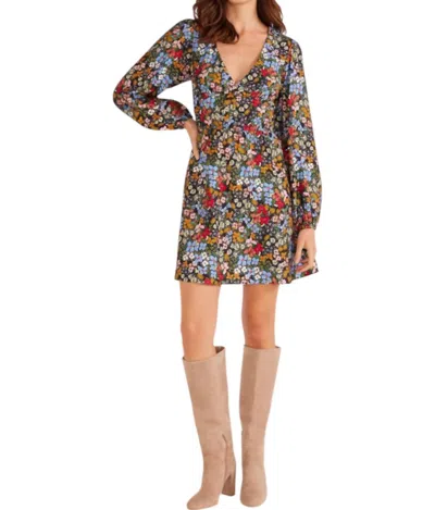 Minkpink Josie Long Sleeve Mini Dress In Fall Ditsy In Multi