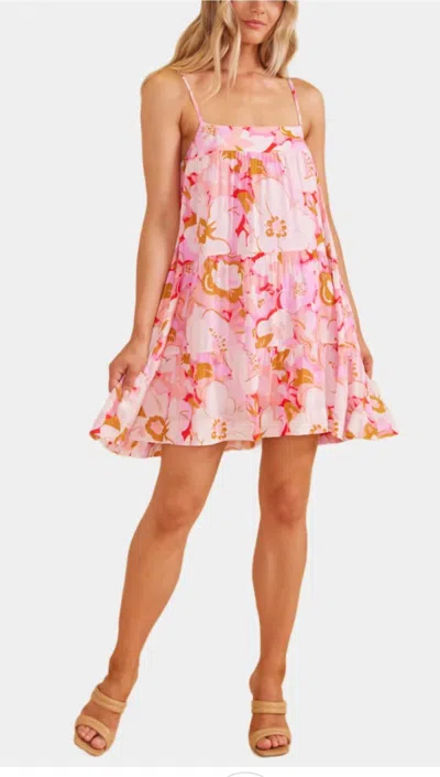 Minkpink Josie Tiered Mini Dress Floral In Pink Floral In Multi