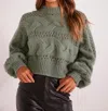 Minkpink Kaine Cable Sweater In Mint In Neutral