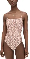 Minkpink Koa Scoop Back One Piece Snake In Brown