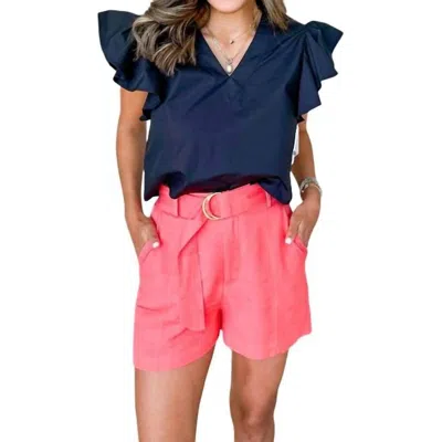 Minkpink Lila Linen Shorts In Pink