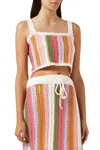 Minkpink Lito Stripe Crochet Top In Multi Stripe In Multi