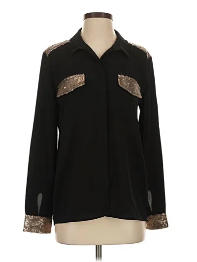 Pre-owned Minkpink Long Sleeve Blouse In Black