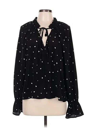 Pre-owned Minkpink Long Sleeve Blouse In Black