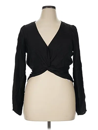 Pre-owned Minkpink Long Sleeve Blouse In Black