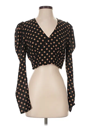 Pre-owned Minkpink Long Sleeve Blouse In Black