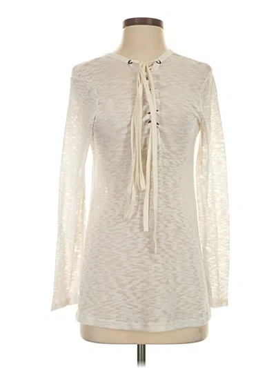 Pre-owned Minkpink Long Sleeve Blouse In Ivory
