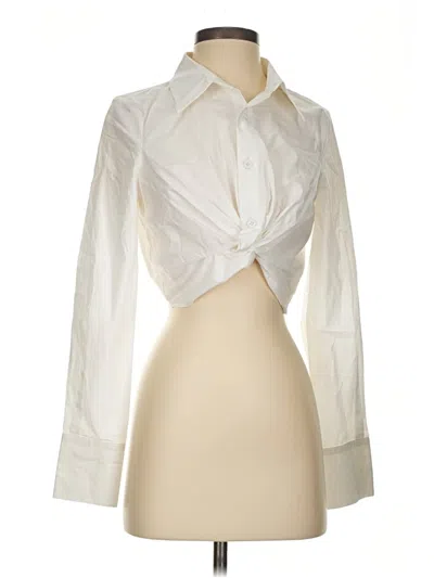 Pre-owned Minkpink Long Sleeve Blouse In Ivory