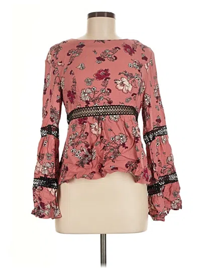 Pre-owned Minkpink Long Sleeve Blouse In Pink