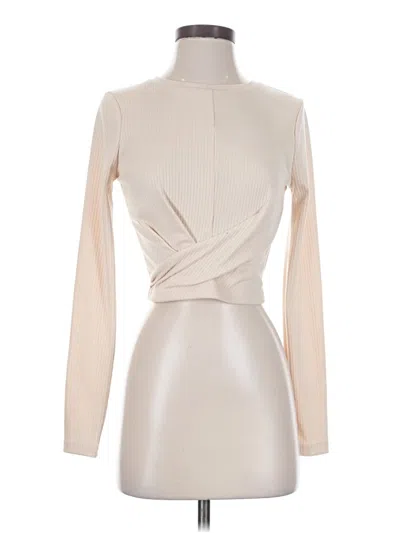Pre-owned Minkpink Long Sleeve Top Ivory Turtleneck Tops