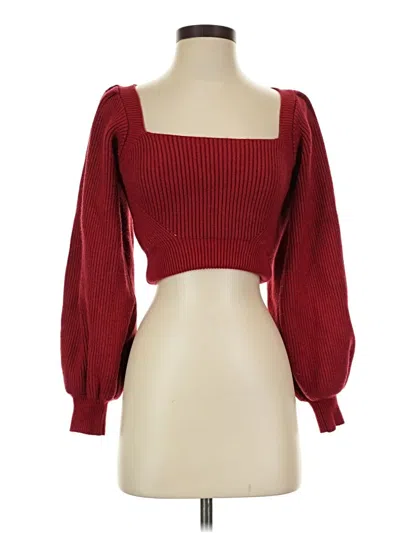 Pre-owned Minkpink Long Sleeve Top Red Square Neckline Tops