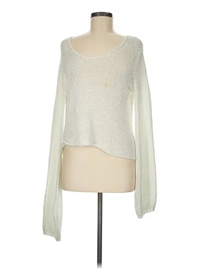 Pre-owned Minkpink Long Sleeve Top Silver Scoop Neck Tops