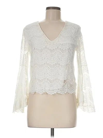 Pre-owned Minkpink Long Sleeve T-shirt In Ivory