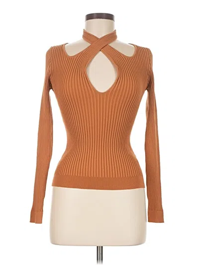 Pre-owned Minkpink Long Sleeve Turtleneck In Brown