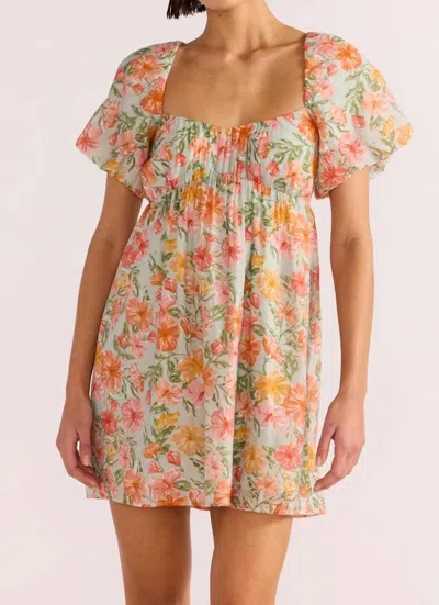 Minkpink Lorelei Ruched Dress In Hibiscus Floral In Multi