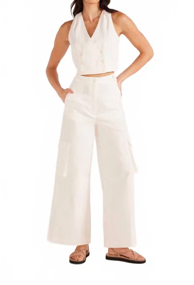 Minkpink Lottie Cargo Pant In White