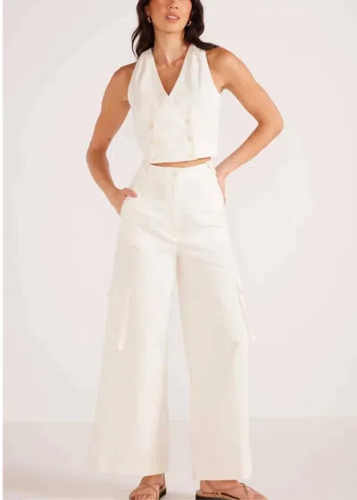 Minkpink Lottie Cargo Pants In White