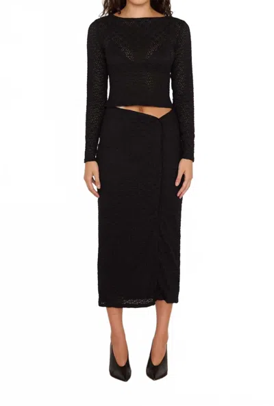 Minkpink Luca Stretch Lace Skirt In Black