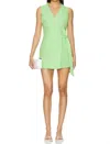 Minkpink Lucia Linen Wrap Playsuit In Lime In Green