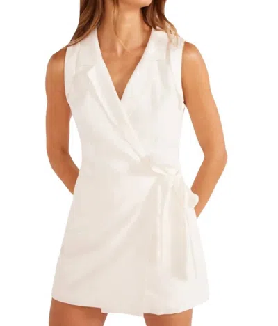 Minkpink Lucia Linen Wrap Playsuit In White