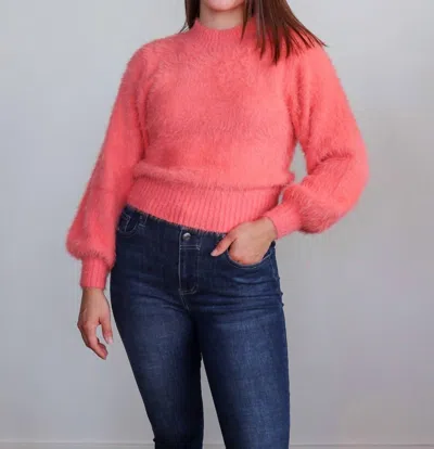 Minkpink Luma Fluffy Sweater In Cantaloupe Orange In Multi