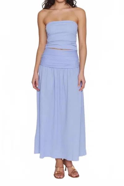 Minkpink Luna Yoke Detail Midi Skirt In Powder Blue