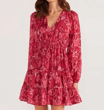 Minkpink Mae Mini Dress In Plum Florals In Multi