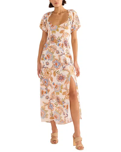 Minkpink Marceline Panel Linen-blend Midi Dress In White