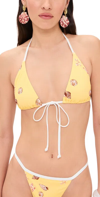Minkpink Marisol Triangle Bikini Top Butter Seashells