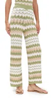 Minkpink Melody Knit Pants Green/sand In Green/sand
