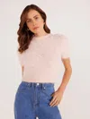 Shop Minkpink Millie Fluffy Knit Tee In Blush In Gold