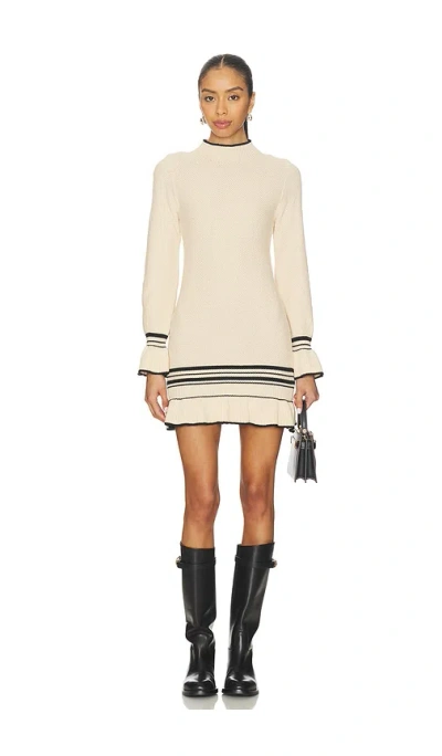 Minkpink Mountain Knit Mini Dress In Oat & Black