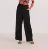 Minkpink Natalia Wide Leg Tailored Pant In Black In Black