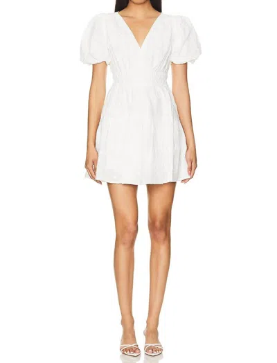 Minkpink Neve Puff Sleeve Mini Dress In Ivory In White