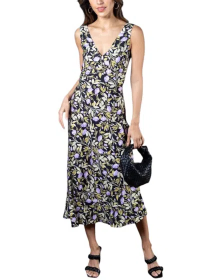 Minkpink Nocturne Bias Slip Midi Dress In Lilac Floral In Multi